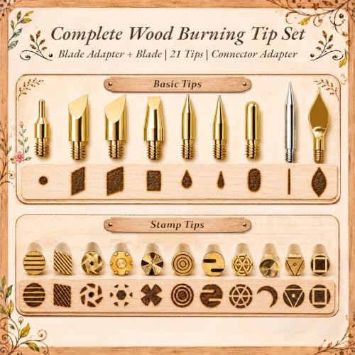 JJRING Wood Burning Kit - 62PCS Professional Wood Burning Tool With Adjustable Temperature Pyrography Pen, 24-Color Paint Set, Wood Slices & Stencils, Complete Wood burner Crafts Kit For Beginners - Image 5