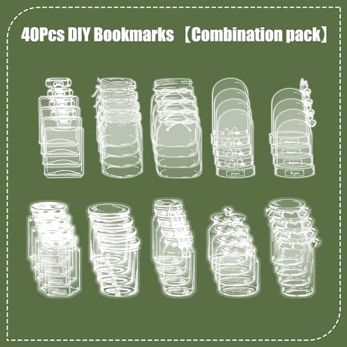 Large Size Transparent Dried Flower Bookmarks, 40 PCS Handmade DIY Flower Page Clips,World in Bottle-Making Stunning Herbarium(Glass Bottle and Mason Jars) - Image 3