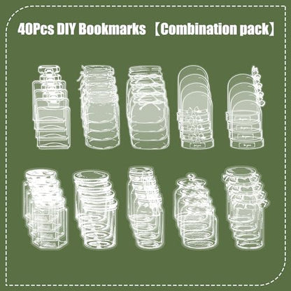 Large Size Transparent Dried Flower Bookmarks, 40 PCS Handmade DIY Flower Page Clips,World in Bottle-Making Stunning Herbarium(Glass Bottle and Mason Jars) - Image 3