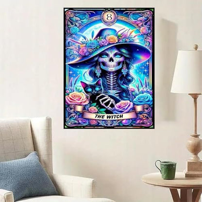Lophomie Diamond Art Kits for Adults, 5D Skull Witch Diamond Painting Kits - Image 2