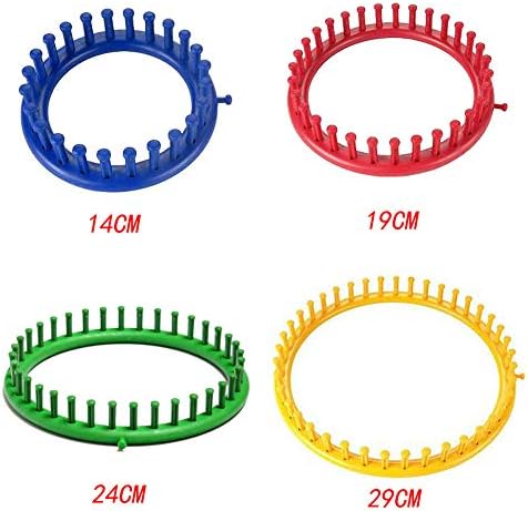 Kakalote Round Knitting Looms Set, Craft Kit Tool with Hook Needle and Crochet, Round Plastic Knit Quick Loom Set, for Loom Knitting Hats, Scarves Shawl Sock Blankets & More(Yellow-29cm) - Image 5