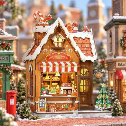 Fsolis Christmas Book Nook Kit, DIY Miniature House - Image 3