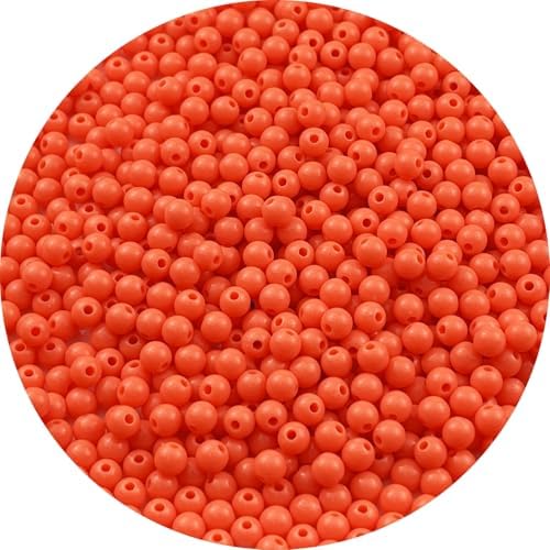 700pcs Acrylic Round Beads for Crafts 6mm Resin Candy Color Spacer Beads with Hole for Jewelry Making Sewing Crafts Decoration Necklaces Bracelets Earrings Supplies(Orange) by Unknown