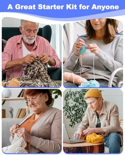Aeelike Crochet Kits for Beginners Adults Kids, Complete Crochet Set, Navy - Image 5