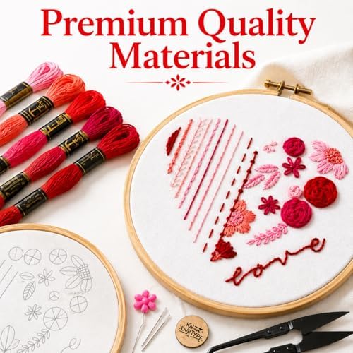KNOT YOUR TYPE Beginner's Friendly Embroidery Learning DIY Kit - Love| Beginner Friendly Kits with All Stitching Materials | Hand Embroidery Kit for Adults | Perfect for Gifting DIY Kit - Image 2