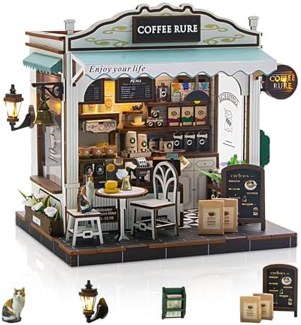 DIY Miniature House Kit, Mini House Building kit for Adults, Coffee Shope by MakingLifeFunforCool