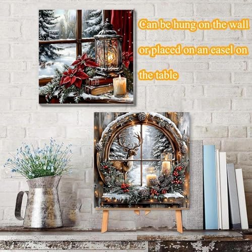 VIGEGU 4 Pack Christmas Paint by Numbers Kit for Adults with Framed - Image 3
