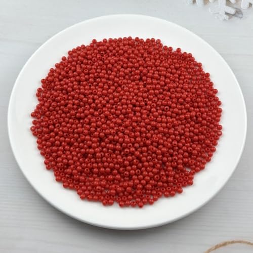 2000pcs Acrylic Round Beads for Crafts 4mm Resin Candy Color Spacer Beads with Hole for Jewelry Making Sewing Crafts Decoration Necklaces Bracelets Earrings Supplies(Red) - Image 2