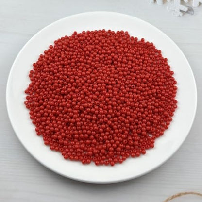 2000pcs Acrylic Round Beads for Crafts 4mm Resin Candy Color Spacer Beads with Hole for Jewelry Making Sewing Crafts Decoration Necklaces Bracelets Earrings Supplies(Red) - Image 2