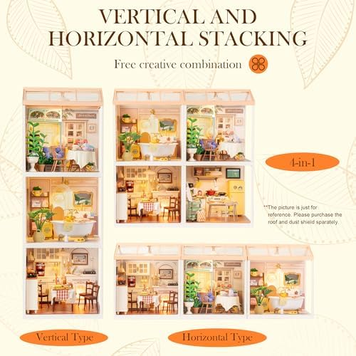 Rolife Super Creator-DIY Plastic Miniature House for Adults, Mini Blocks Model Kit Building Set for Teens 8-12, DIY Crafts/Hobbies/Building Blocks Toys for Teens&Adults (Warm Dining Room) - Image 7