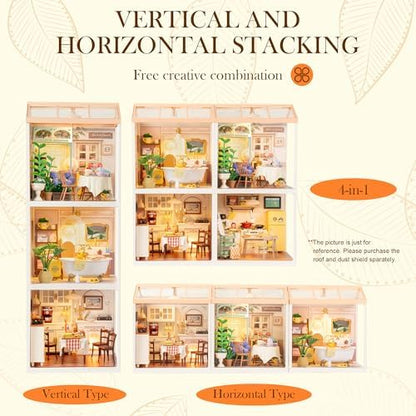 Rolife Super Creator-DIY Plastic Miniature House for Adults, Mini Blocks Model Kit Building Set for Teens 8-12, DIY Crafts/Hobbies/Building Blocks Toys for Teens&Adults (Warm Dining Room) - Image 7