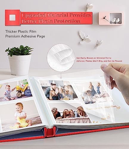Artfeel Photo Album Self Adhesive Scrapbook Album for 3x5 4x6 5x7 8x10 Pictures,120 Pages Linen Cover with Display Window DIY Photo Book,Ideal Gifts for Family Travel Wedding Baby - Image 3