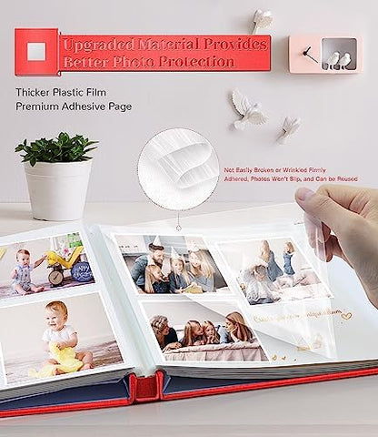 Artfeel Photo Album Self Adhesive Scrapbook Album for 3x5 4x6 5x7 8x10 Pictures,120 Pages Linen Cover with Display Window DIY Photo Book,Ideal Gifts for Family Travel Wedding Baby - Image 3