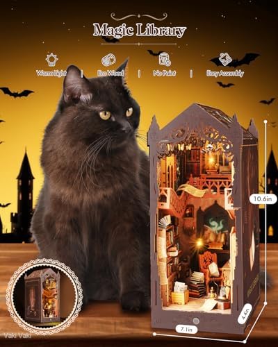 Vaki Vaki 2026 New DIY Miniature House Kit, Book Nook Puzzle with LED Light - Image 2