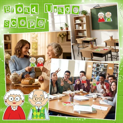 48 Pcs Happy Grandparents Crafts Color Your Own Paper Old Men Old Lady Grandpa DIY Coloring Crafts for Grandparents Teachers Mother Father's Day Party Decoration Award Activities Supplies - Image 4
