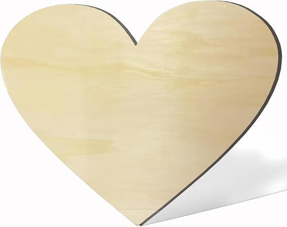 17 Inch Unfinished Wooden Love Heart Shape Craft, Blank Wood Love Sign for Home Wall Decor, Large Unpainted Wood Cutouts for Birthday,Wedding Party Decoration,Large Wooden Valentine Day Decoration