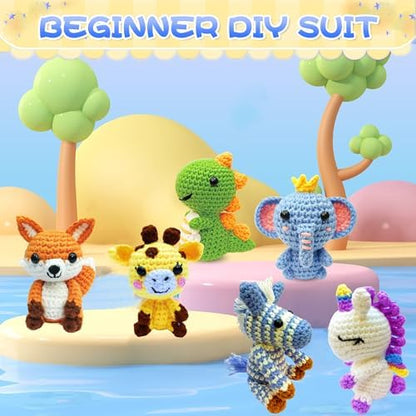 OLHKYN 6Pcs Crochet Kit for Beginners, 2026 DIY Craft for Adults, Great Gift for Crochet Lovers, Crocheting Animal Kits with Step by Step Videos,Yarn,Crochet Hook,Birthday Holiday Gift - Image 6