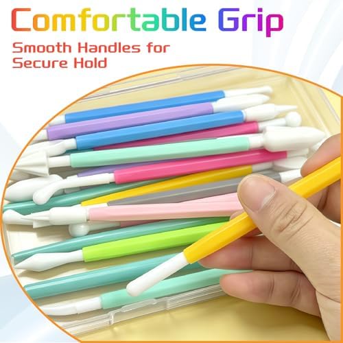 VYNFLICK 20pcs Clay Tools, Pottery Carving Tools, Practical Polymer Clay Sculpting Tools Kit, Air Dry Clay Tools Set for Adults, Pottery Craft, Sculpting,Modeling,Shaping - Image 5