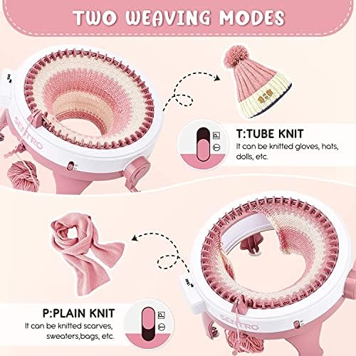 SENTRO Knitting Machine 48 Needles, Smart Circular Knitting Machine, Double Knitting Loom Machine for Adults Beginners,DIY Knitting Board Rotating Machine for Hat, Scarves, Socks - Image 3