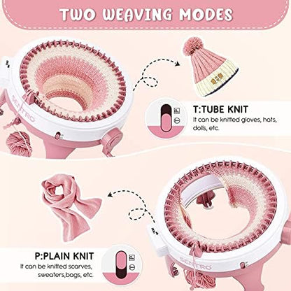 SENTRO Knitting Machine 48 Needles, Smart Circular Knitting Machine, Double Knitting Loom Machine for Adults Beginners,DIY Knitting Board Rotating Machine for Hat, Scarves, Socks - Image 3