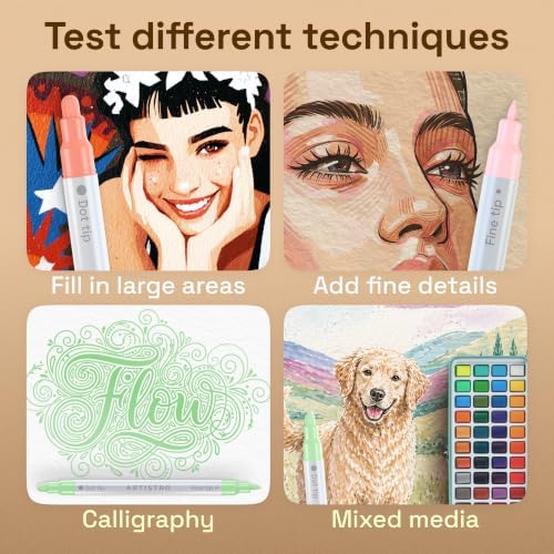 ARTISTRO Pastel Dual-Tip Acrylic Paint Marker Pens - Set of 24 - Image 5