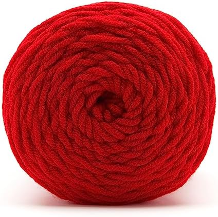 Soft Classic Solid Yarn by Loops & Threads - Solid Color Yarn for Knitting, Crochet, Weaving, Arts & Crafts - Bright Red, Bulk 12 Pack - Image 3