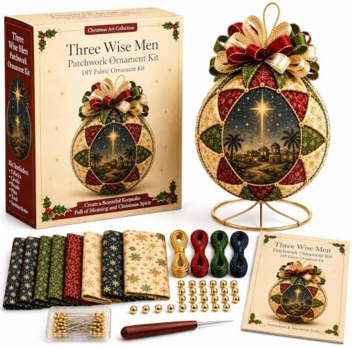 Christmas Nativity Patchwork Ornament DIY Kit, Handmade Quilted Fabric by Unknown