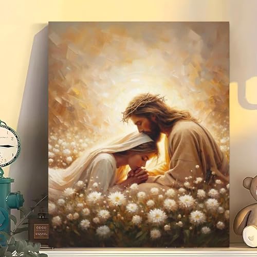 Jesus Hugging Woman Paint by Numbers Kit for Adults Beginner 16x20 inch - Image 3