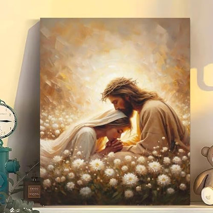 Jesus Hugging Woman Paint by Numbers Kit for Adults Beginner 16x20 inch - Image 3