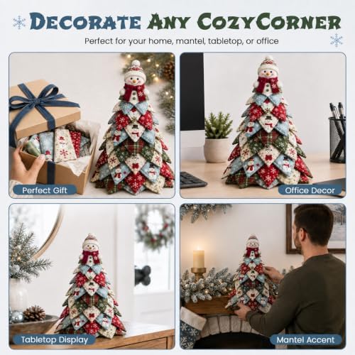 Daily Partner DIY Quilted Fabric Christmas Tree Kit, Arts and Crafts for Adults, (Snowman) - Image 7