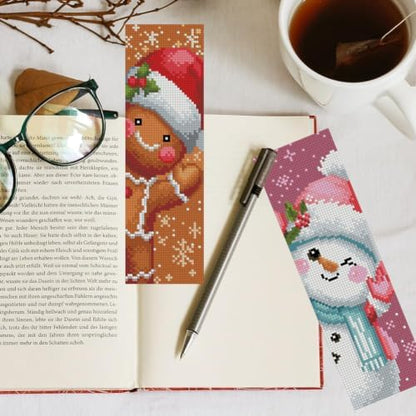 6 Set Christmas Cross Stitch Bookmark, Counted Cross Stitch Bookmarks with 6 Different Christmas Patterns, DIY Bookmark Kit for Adults and Beginners(6 Pack) - Image 4
