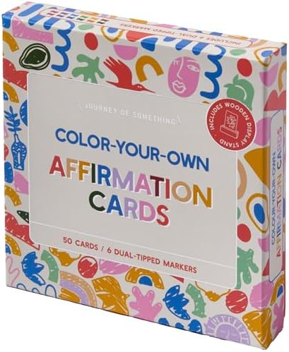 MindfulArt Color Your Own Affirmation Cards - Positivity Kit with Markers by JourneyofSomething