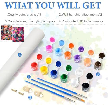 VIGEGU 2 Pack Disco Ball Paint by Numbers Kit for Adults, Adult Paint by Number Kits, Paint by Numbers for Adults Beginners, DIY Advanced Acrylic Painting on Canvas for Home Wall Art Decor 12x16 in - Image 5