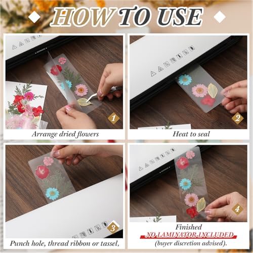 Fuyoooo 176 Pcs Pressed Flower Bookmark Kit,Rainbow Colors,3 Size - Image 3