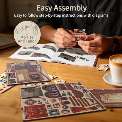 BELEEV Book Nook Kit for Adult and Teens,3D Wooden Puzzle (Photo Studio) - Image 7
