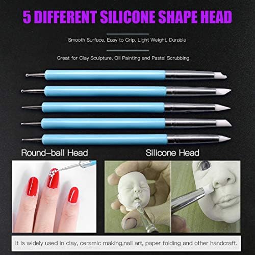 Swpeet 24Pcs Modeling Clay Sculpting Tools Kits, Painting Brush, Wooden Dotting Tools, Ball Stylus Tool, Plastic Ball Rod Stylus Modeling Tools, Clay Roller, Clay Scarper for Modeling Clay - Image 3