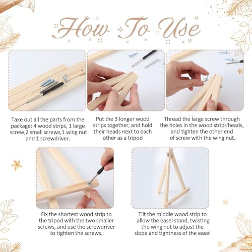 YooNotee 6 Pcs Winter Wonderland Paint by Numbers Kit for Adults 12x8 Inch Christmas Themed Canvas with Easel, DIY Oil Painting for Beginners, Home Wall Decor - Image 5