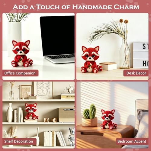 Morcolplus Raccoon Crochet Kit for Adults & Beginners, Amigurumi Raccoon Crochet Starter Kit with Step-by-Step Video Tutorials, DIY Yarn Craft Crochet Animal Kit, Cute Woodland Gift - Image 6