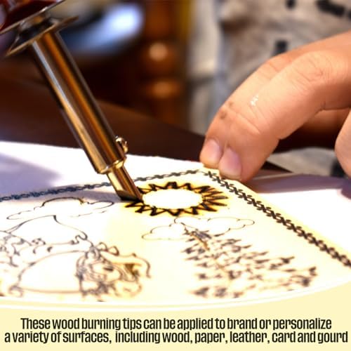 105 Pieces Wood Burning Tip Pyrography Wood Burning Tip Set Including Letter Number Symbol Wood Burning Tip for Wood Burner DIY Embossing Wood Burning Carving Crafts - Image 4