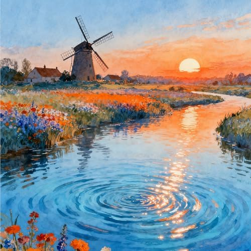 NKVNKV Paint by Numbers Kit for Adults Beginners, Mountain Adult Paint by Numbers on 20" Lx16 W Canvas for Painting Kits for Adults in Colorful Box，for Gift Home Wall Decor Without Frame by NKVNKV