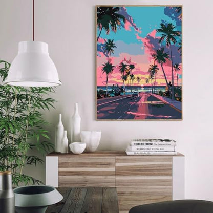 Paint by Numbers Kit for Adults,Sunset Scenery DIY Paint by Number 16x20 In - Image 2