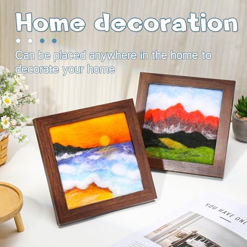 QMNNMA Needle Felting Kits for Beginners, Needle Felt Painting Kit, Wool Felting Kit with Picture Frame, Foam Pad, Felt Cloth, and Instructions, Used for Home Decoration, Art Craft - Image 5