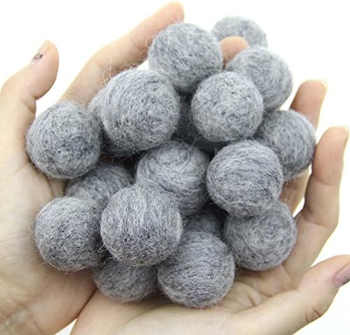 Zasy 30mm Needle Wool Felt Balls Foam Filled Wool Felt Pom Pom Home Decor DIY (Grey) by Zasy