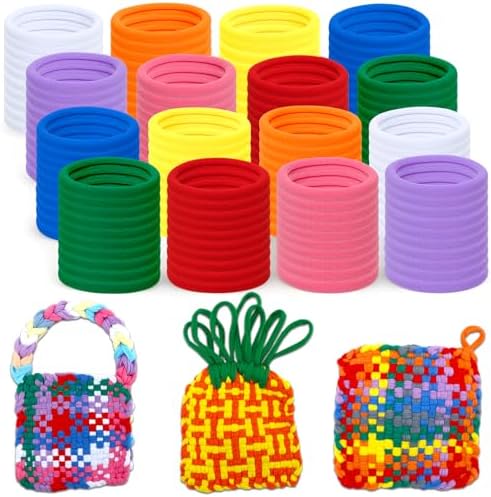 FEBSNOW 180 Pieces Rainbow Potholder Loom Kit Elastic Loops Potholder Maker by HOMECRAFTBEAUTYBABY
