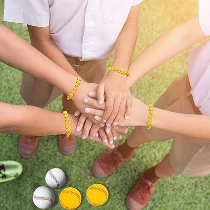 EVERMARKET 100pcs Baseball Beads Polymer Clay Baseball Softball Beads Charms Sports Ball Spacer DIY Bead for Necklace Bracelet Jewelry Handmade Jewelry Making Accessories Supplies - Image 4