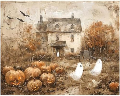 Halloween Pumpkin Paint by Numbers Kit for Adults Beginner (Without Frame) by KICHANG