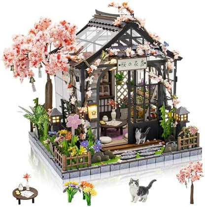 Japanese Sakura Miniature House Kit, DIY Miniature Dollhouse Kits for Adult by Weservehomeforbetterlife