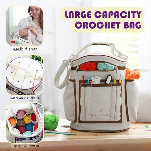 Crochet Kit for Beginners Adults and Kids - Beginner Crochet Kit for Adults with Step-by-Step Video Tutorials, Amigurumi and Crocheting Kit, Crochet Starter Kit with Soft Crochet Yarn and Crochet Bag - Image 3