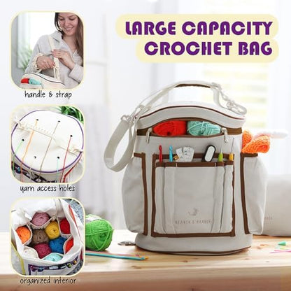 Crochet Kit for Beginners Adults and Kids - Beginner Crochet Kit for Adults with Step-by-Step Video Tutorials, Amigurumi and Crocheting Kit, Crochet Starter Kit with Soft Crochet Yarn and Crochet Bag - Image 3