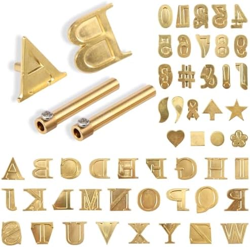 Wood Burning Tip Set Brass DIY Burning Carving Kit Rustproof Letters/Numbers HotStamp Template Set Leather Burning Carving Head by Unknown